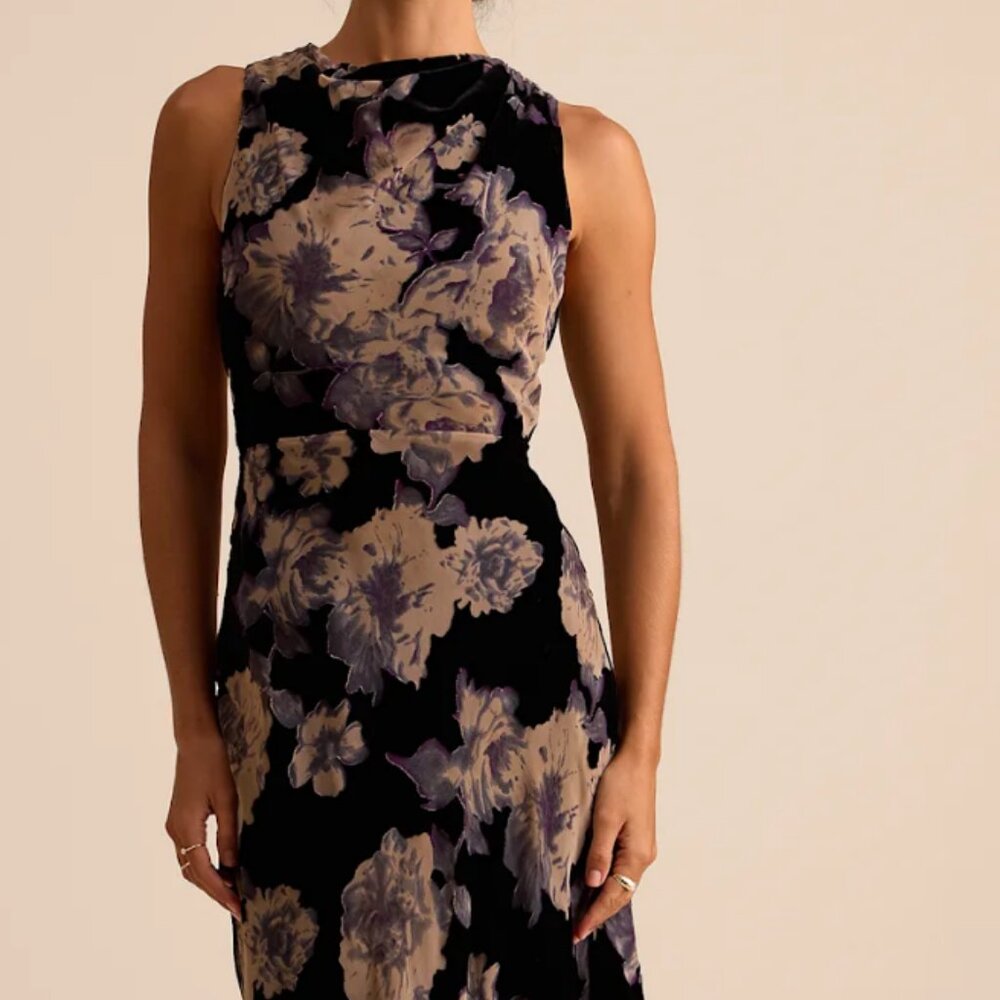 Lulus Ramonda Black Velvet Burnout Sleeveless Maxi Dress